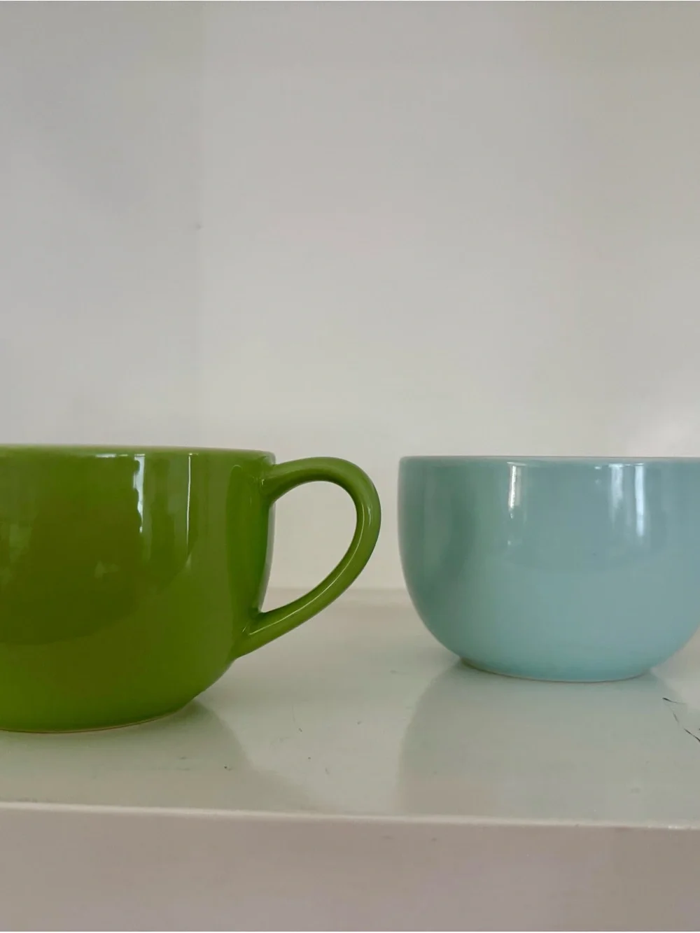 Starbucks Rate Vintage 2005 Green and Light Blue Latte Mug Set